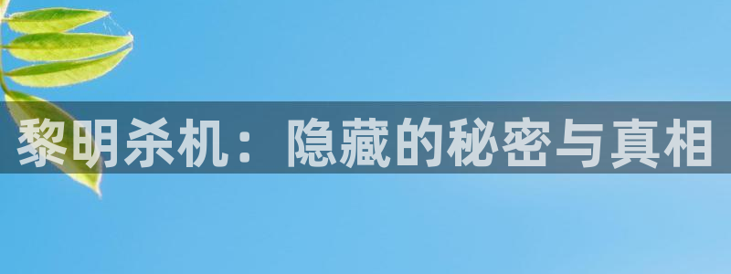 奇亿娱乐app下载：黎明杀机：隐藏的秘密与真相